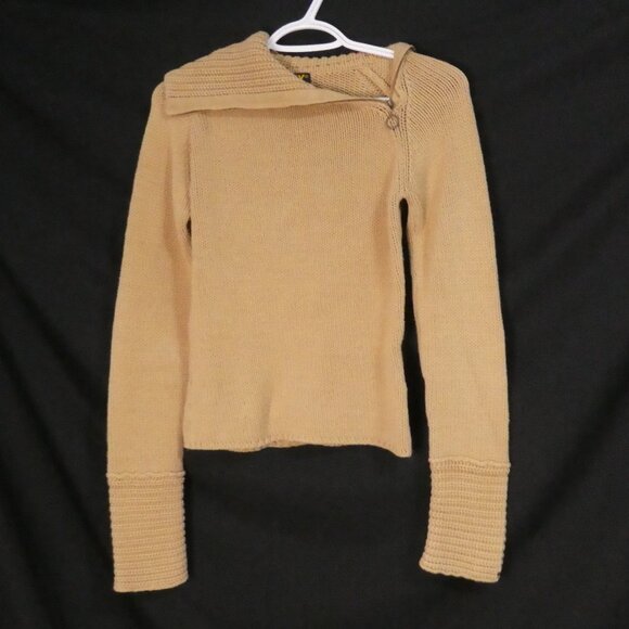 DEX - Fresh Products | small | Beige Ribbed Turtleneck Sweater - Picture 2 of 14